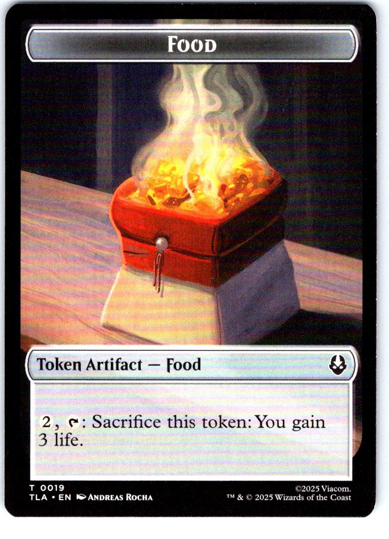 Dragon // Food (0019) Double-Sided Token 9 19 Avatar: The Last Airbender MTG NM