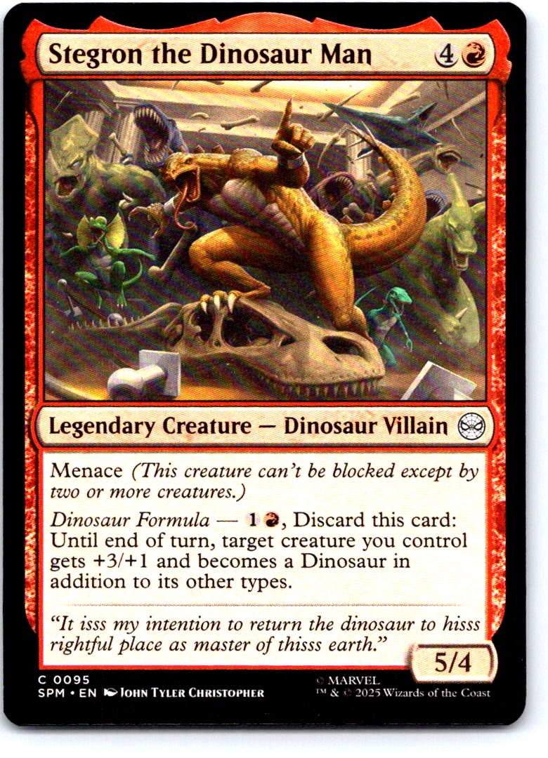 Stegron the Dinosaur Man 95 Common Marvel's Spider-Man Magic: The Gathering NM