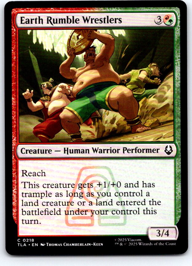Earth Rumble Wrestlers 218 Avatar: The Last Airbender Magic: The Gathering NM