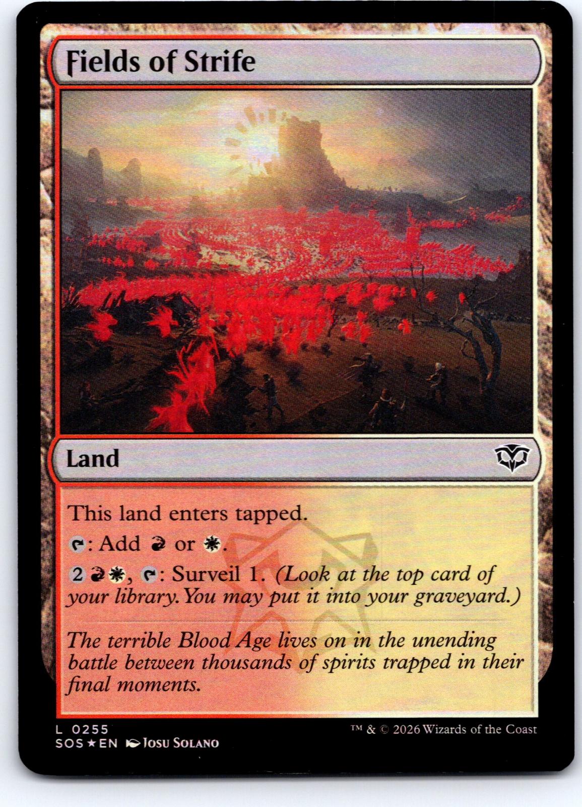 Fields of Strife 255 Land Secrets of Strixhaven Magic: The Gathering Foil NM
