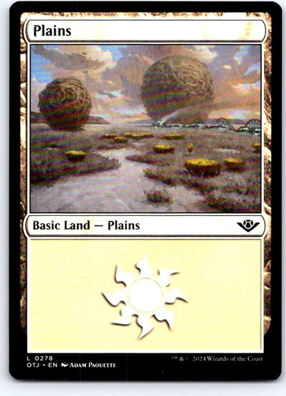 Plains (0278) 278 Land Outlaws of Thunder Junction Magic: The Gathering NM