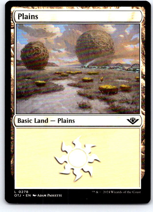 Plains (0278) 278 Land Outlaws of Thunder Junction Magic: The Gathering NM
