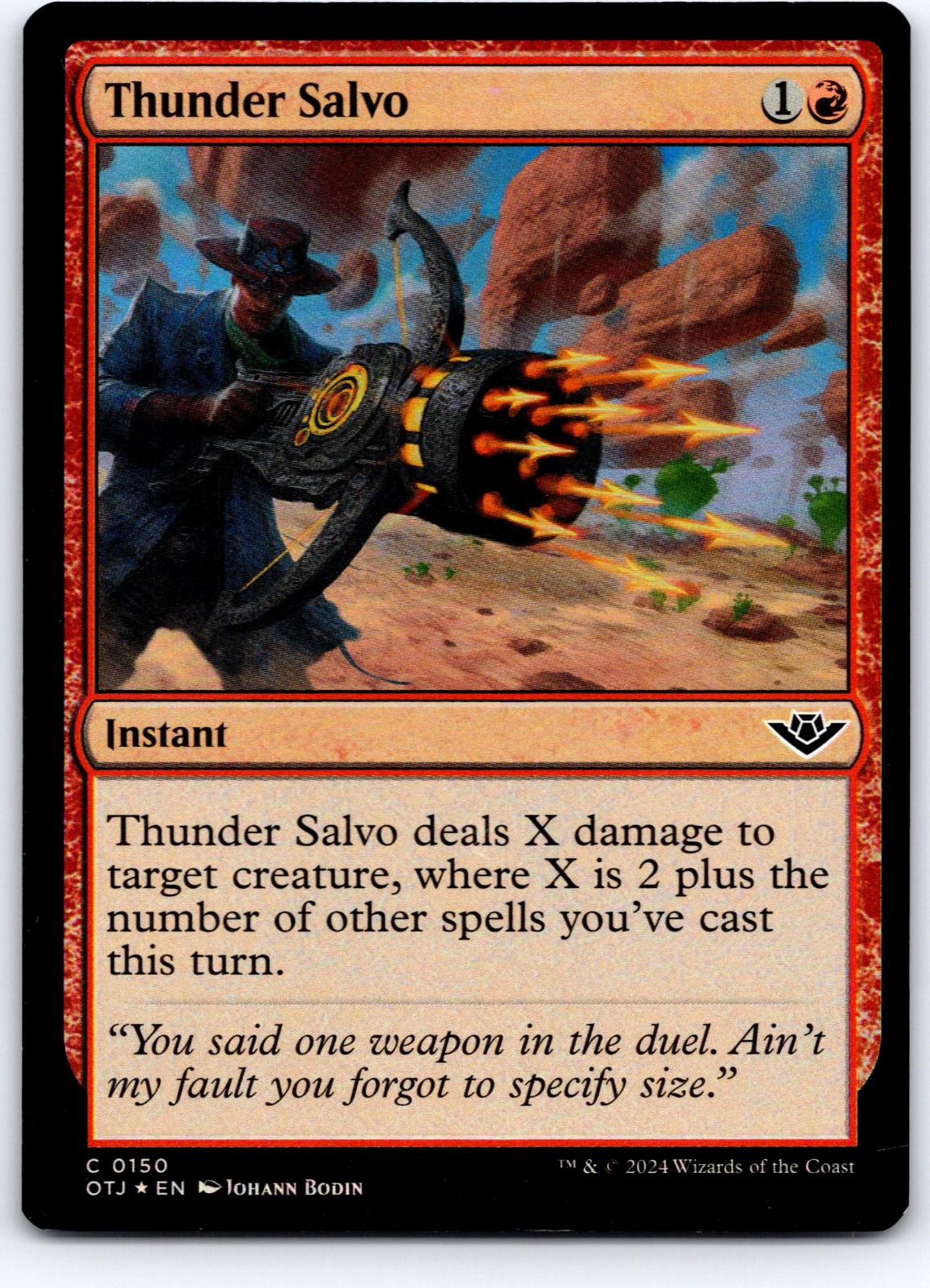 Thunder Salvo 150 Outlaws of Thunder Junction Magic: The Gathering Foil NM
