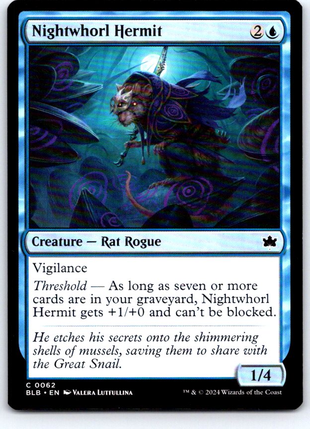 Nightwhorl Hermit 62 Common Bloomburrow Magic: The Gathering Near Mint