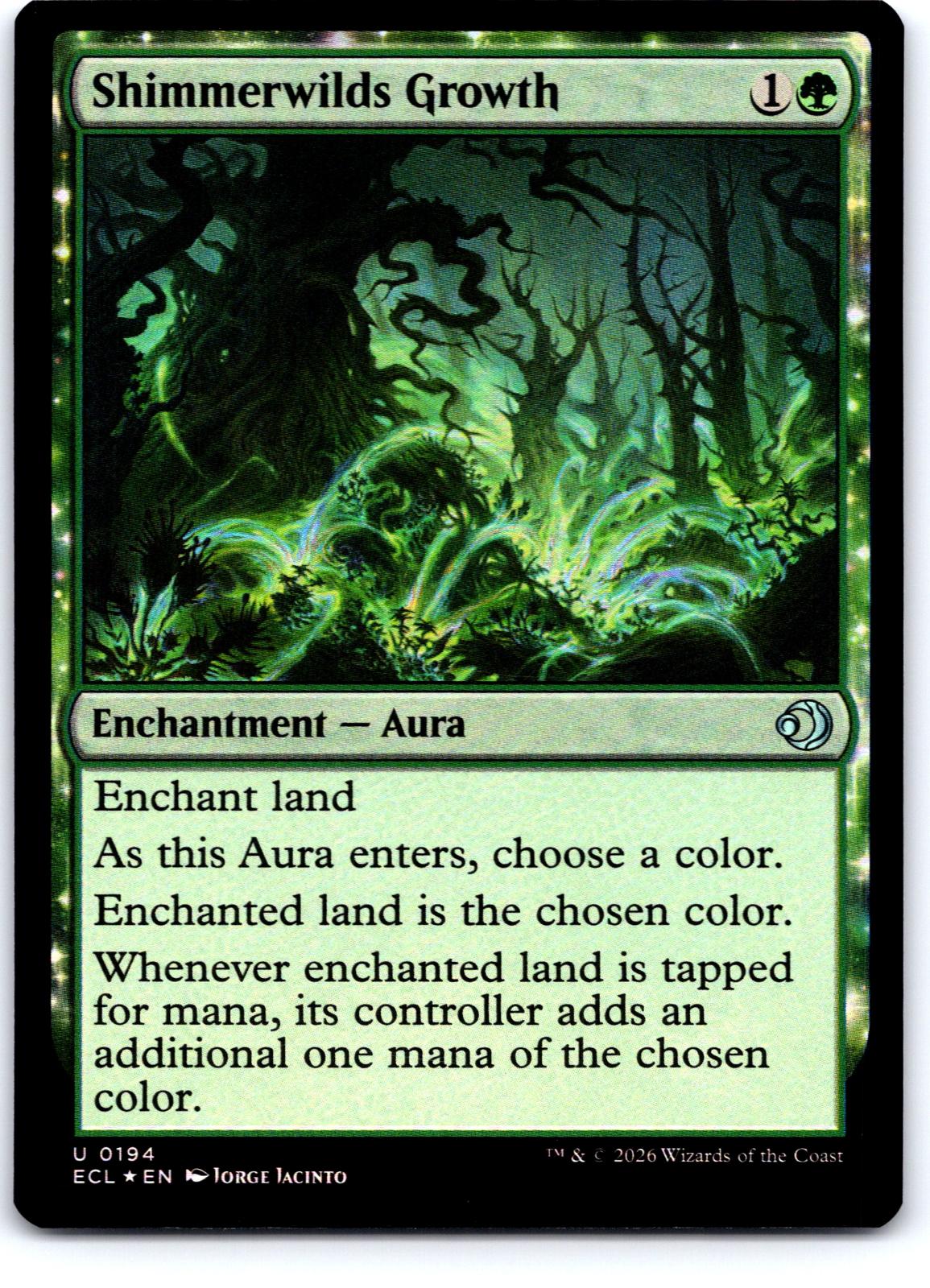 Shimmerwilds Growth 194 Uncommon Lorwyn Eclipsed Magic: The Gathering Foil NM