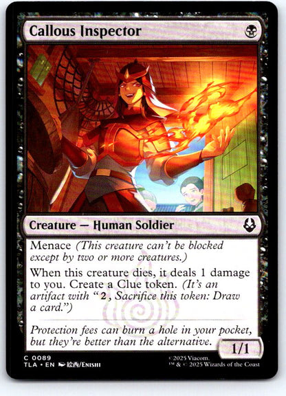 Callous Inspector 89 Common Avatar: The Last Airbender Magic: The Gathering NM