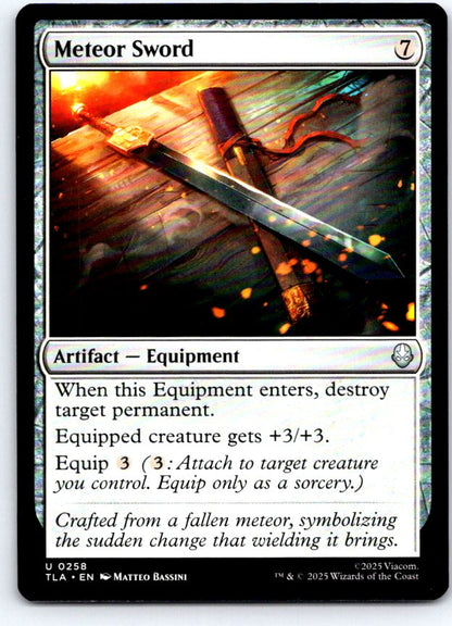Meteor Sword 258 Uncommon Avatar: The Last Airbender Magic: The Gathering NM