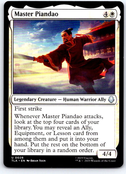 Master Piandao 28 Uncommon Avatar: The Last Airbender Magic: The Gathering NM