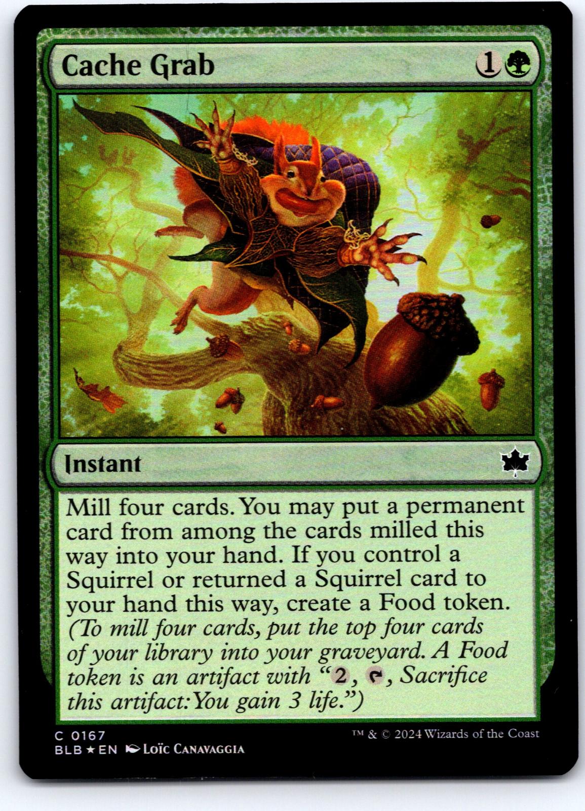 Cache Grab 167 Common Bloomburrow Magic: The Gathering Foil Near Mint