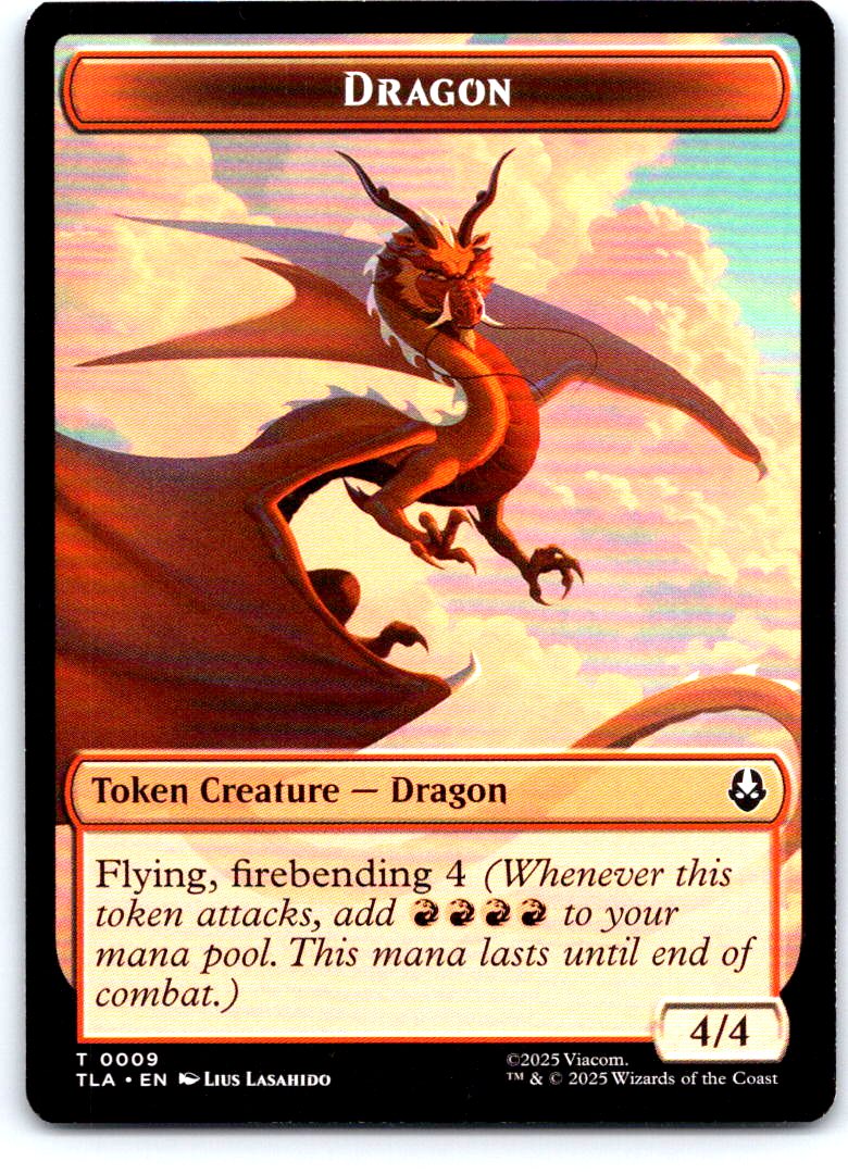 Dragon // Food (0019) Double-Sided Token 9  19 Avatar: The Last Airbender MTG NM