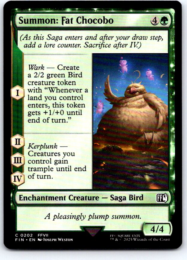 Summon: Fat Chocobo 202 Common FINAL FANTASY Magic: The Gathering Near Mint