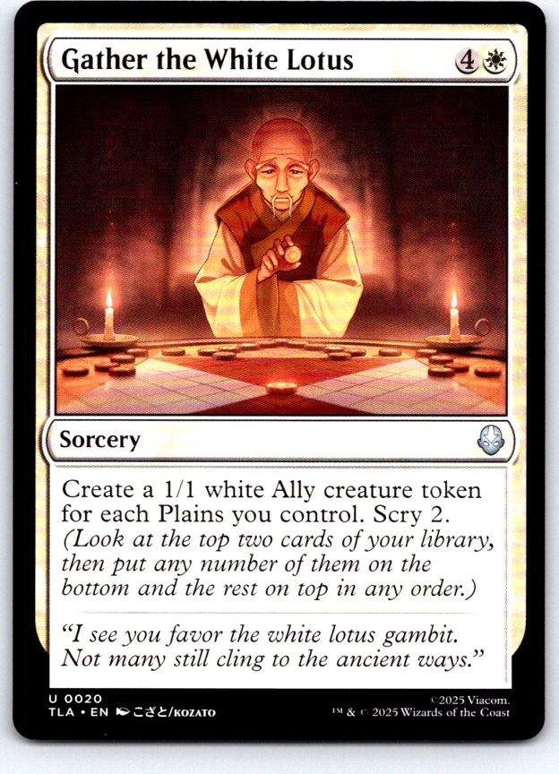 Gather the White Lotus 20 Avatar: The Last Airbender Magic: The Gathering NM