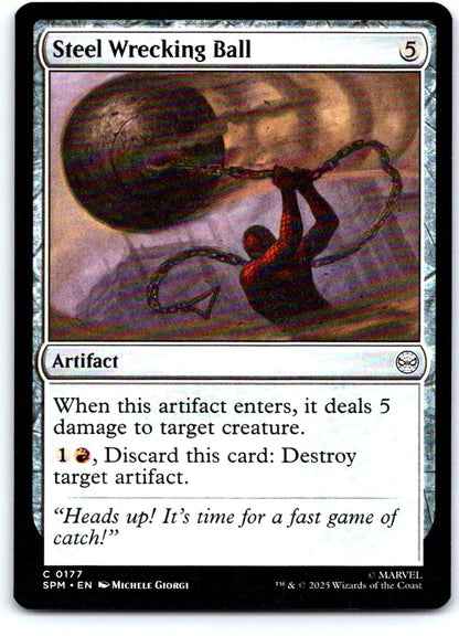 Steel Wrecking Ball 177 Common Marvel's Spider-Man Magic: The Gathering NM