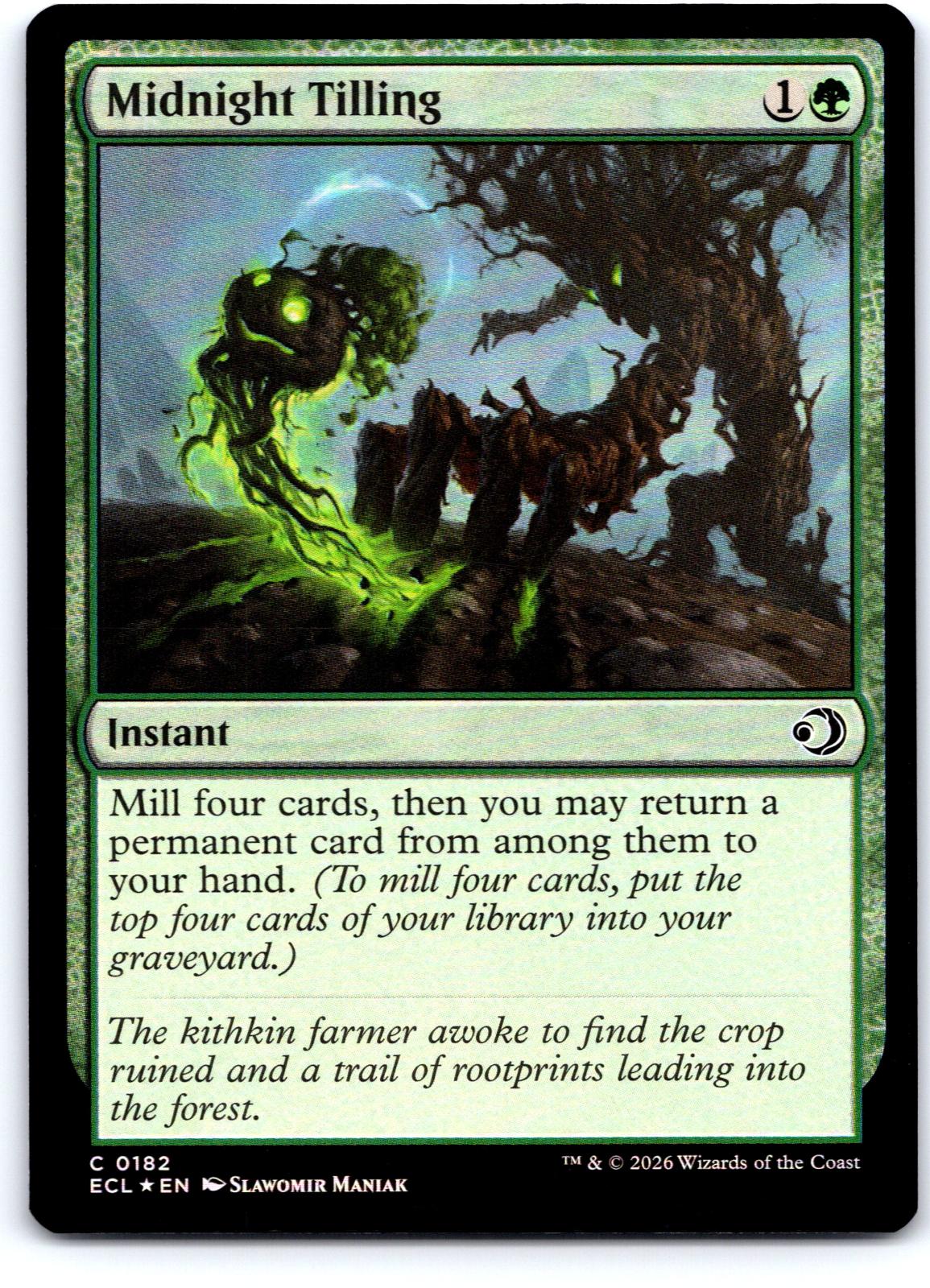 Midnight Tilling 182 Common Lorwyn Eclipsed Magic: The Gathering Foil Near Mint