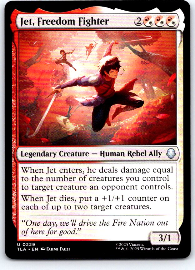 Jet, Freedom Fighter 229 Avatar: The Last Airbender Magic: The Gathering NM