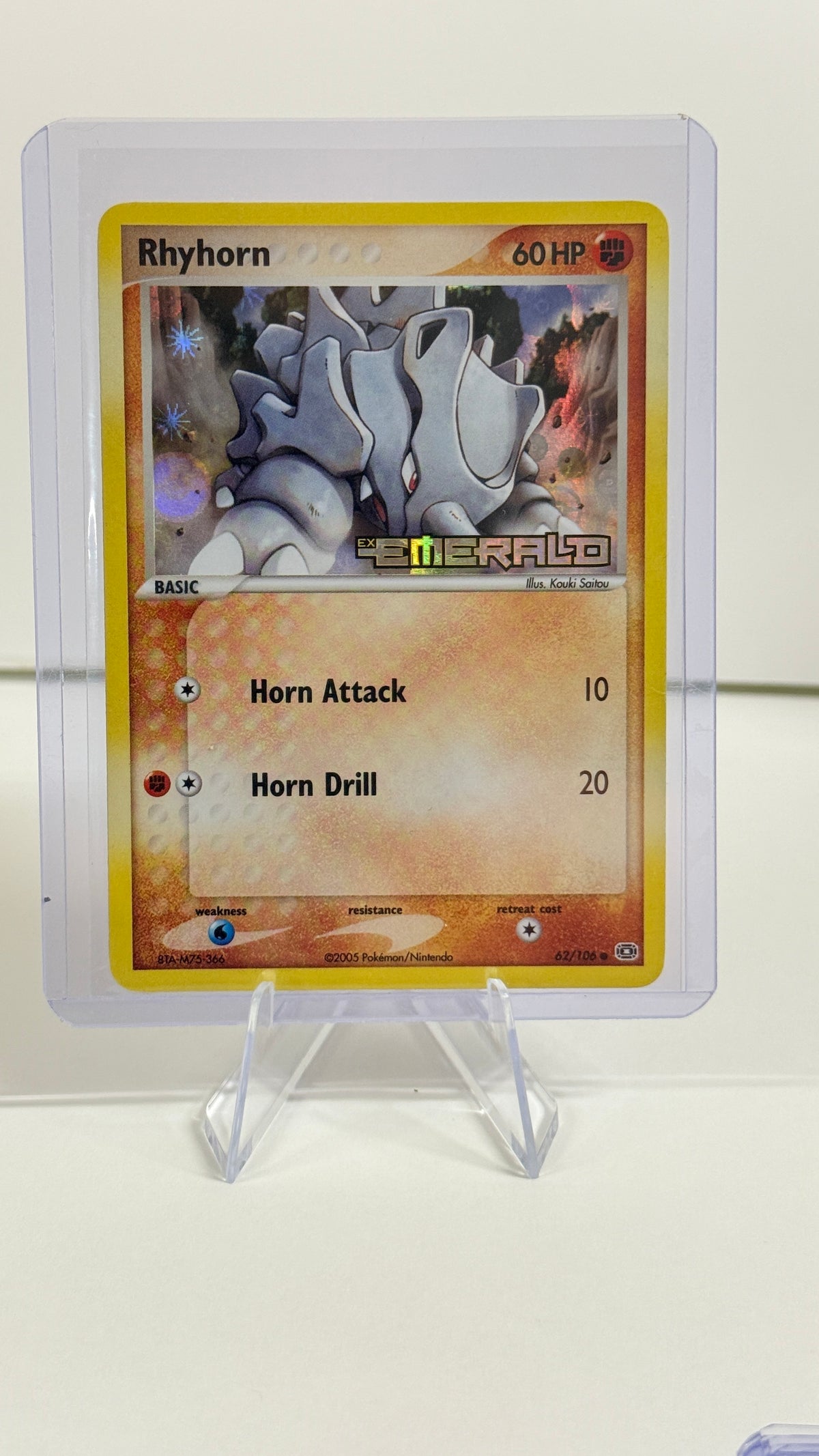Rhyhorn EX Emerald 62/106 Reverse Holo Near Mint