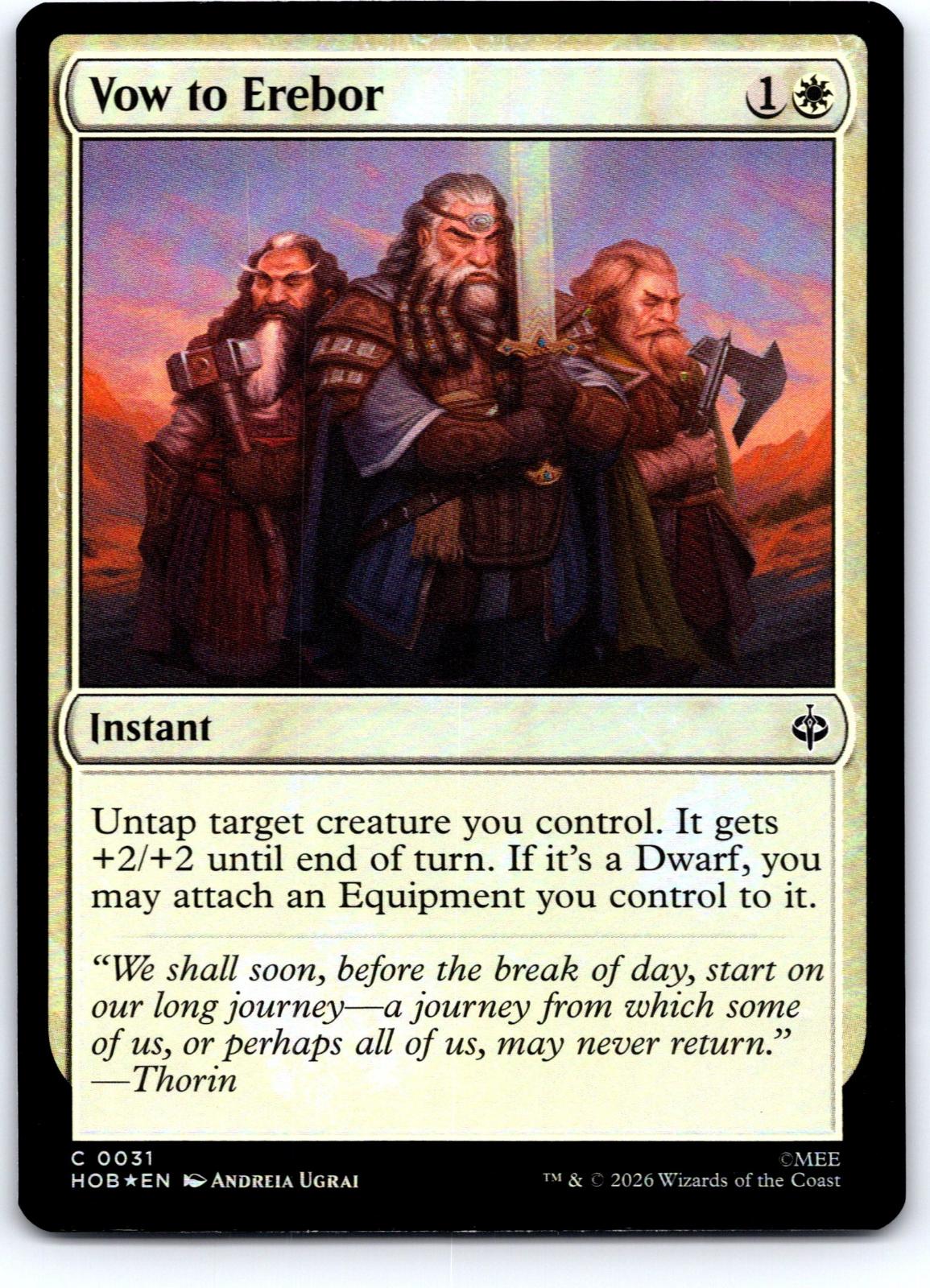 Vow to Erebor 31 Common The Hobbit Magic: The Gathering Foil Near Mint