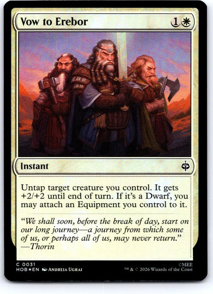 Vow to Erebor 31 Common The Hobbit Magic: The Gathering Foil Near Mint