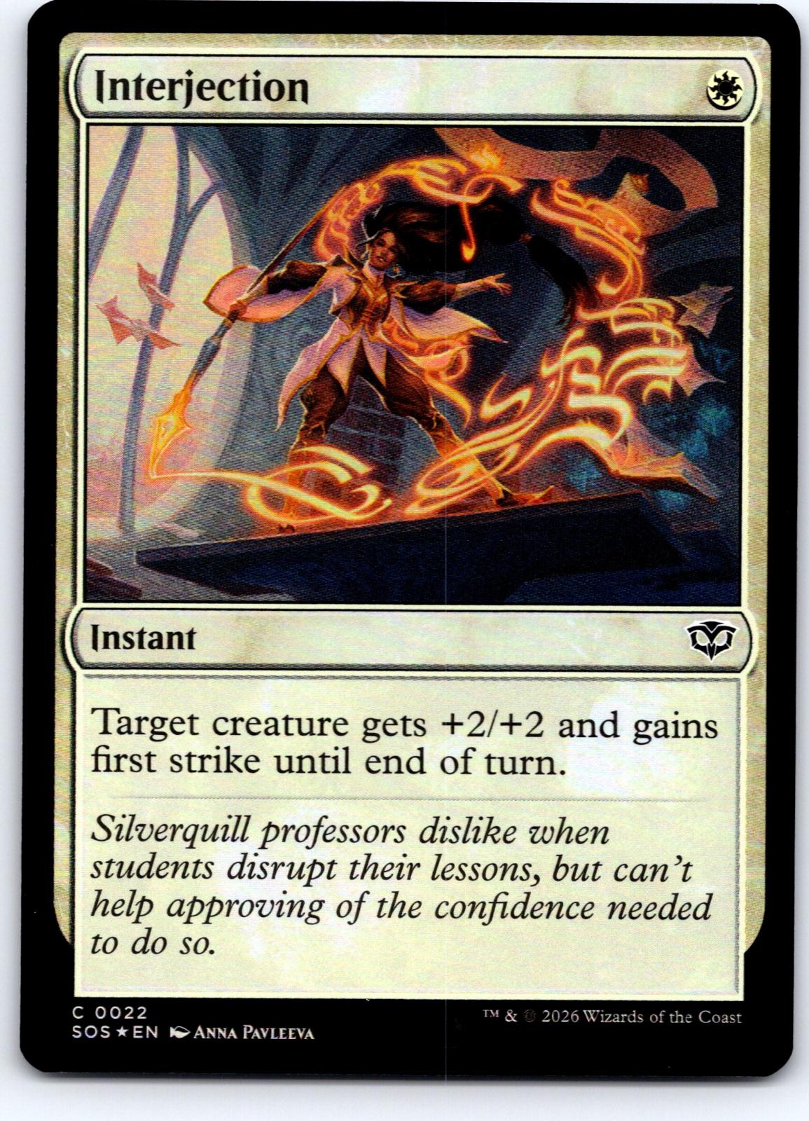 Interjection 22 Common Secrets of Strixhaven Magic: The Gathering Foil Near Mint