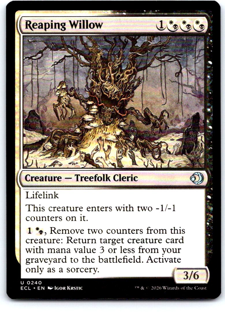 Reaping Willow 240 Uncommon Lorwyn Eclipsed Magic: The Gathering Near Mint