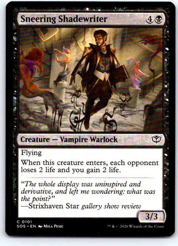 Sneering Shadewriter 101 Common Secrets of Strixhaven Magic: The Gathering NM