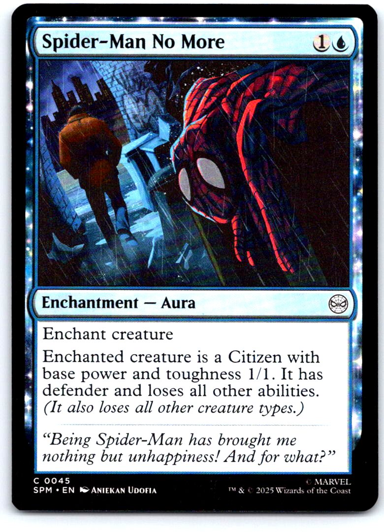 Spider-Man No More 45 Common Marvel's Spider-Man Magic: The Gathering Near Mint