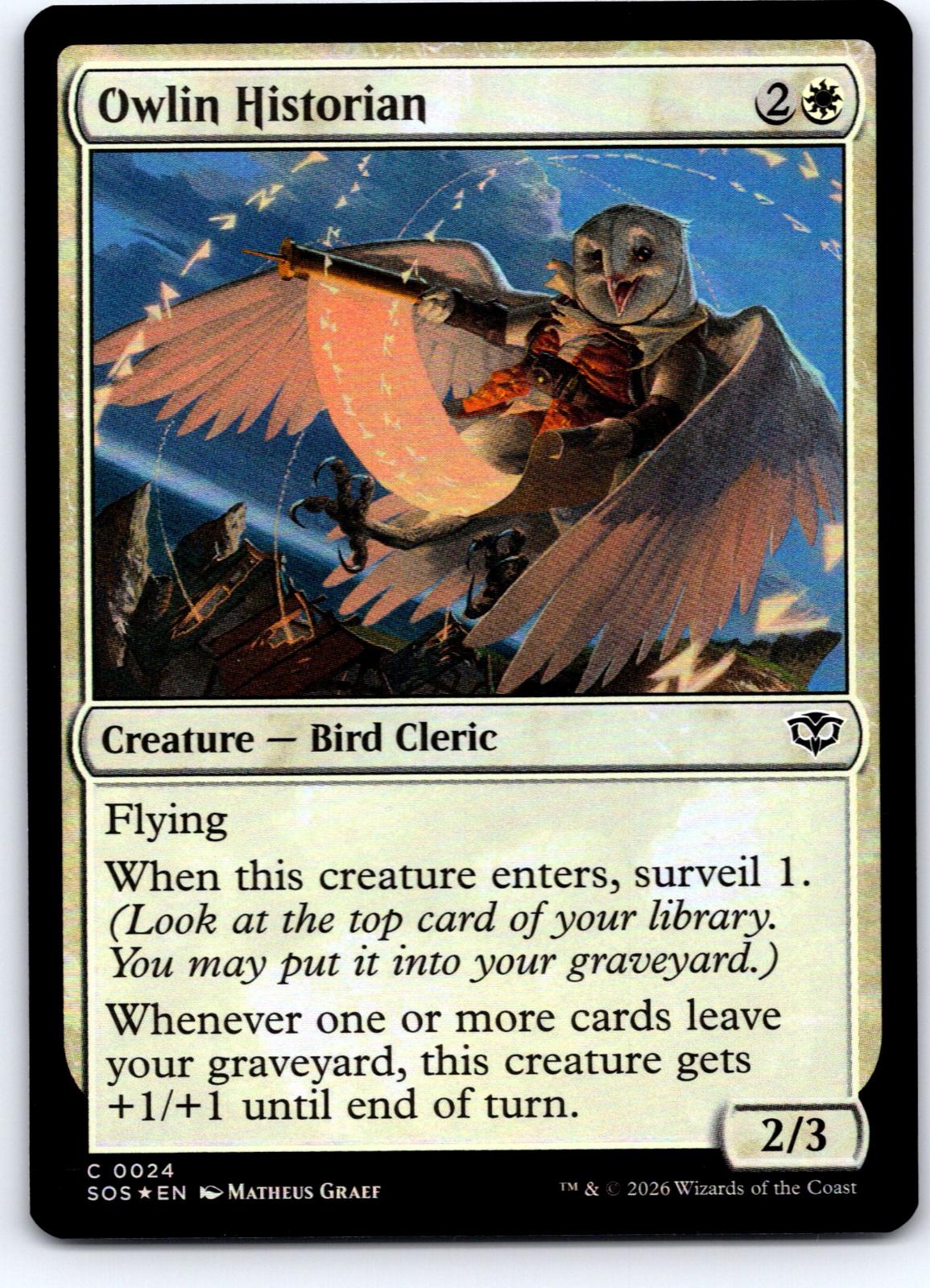 Owlin Historian 24 Common Secrets of Strixhaven Magic: The Gathering Foil NM