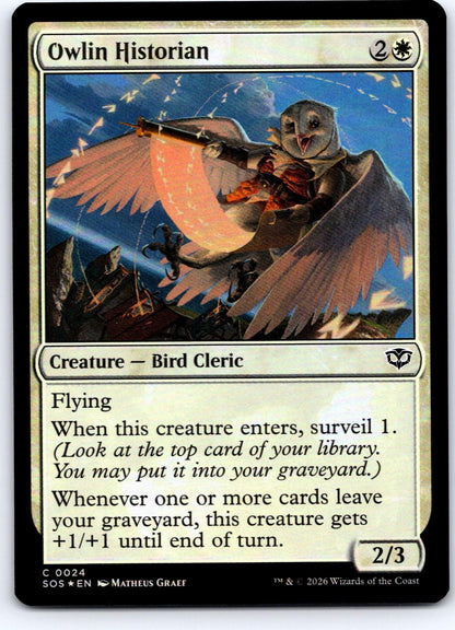 Owlin Historian 24 Common Secrets of Strixhaven Magic: The Gathering Foil NM