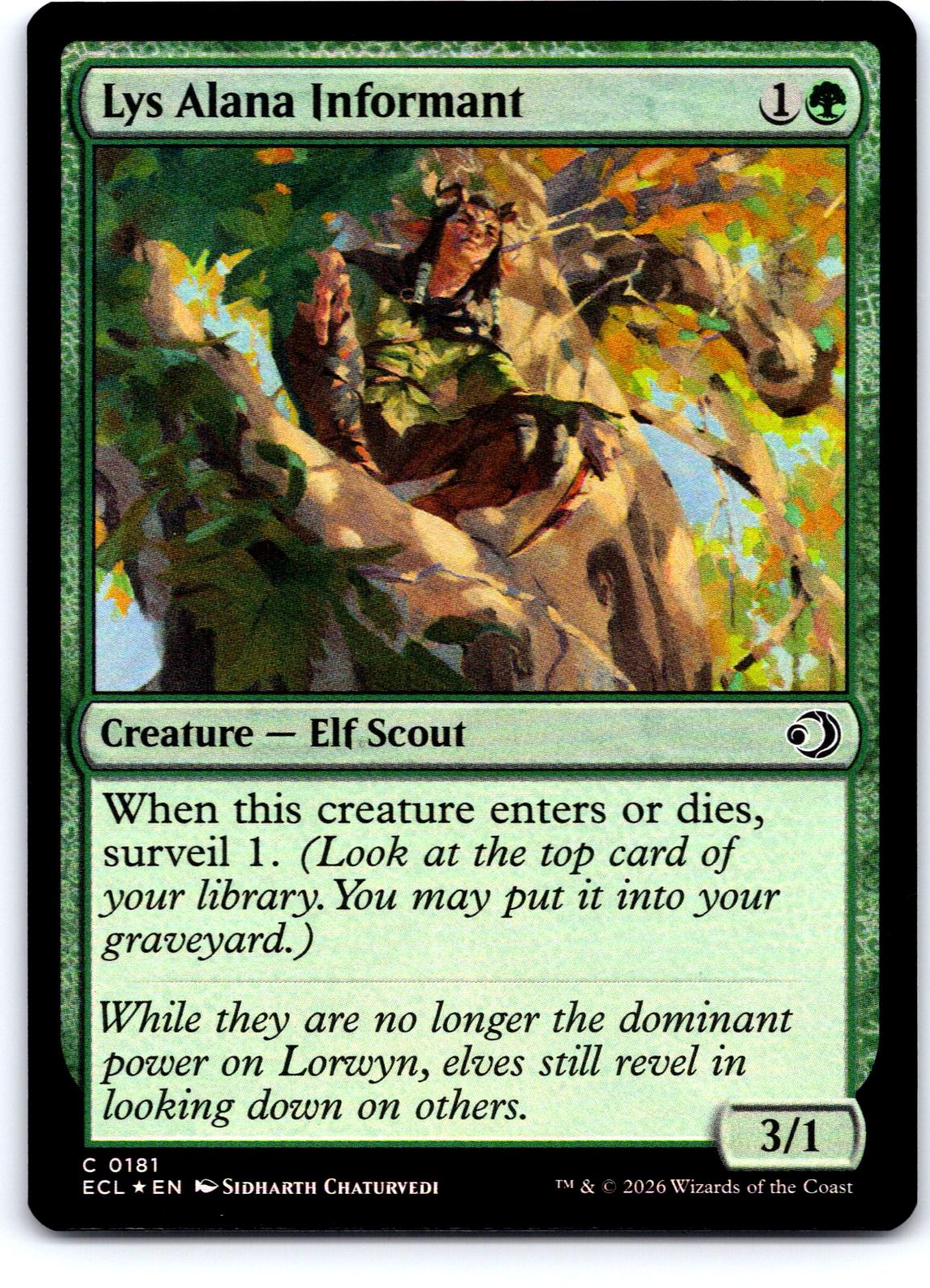 Lys Alana Informant 181 Common Lorwyn Eclipsed Magic: The Gathering Foil NM