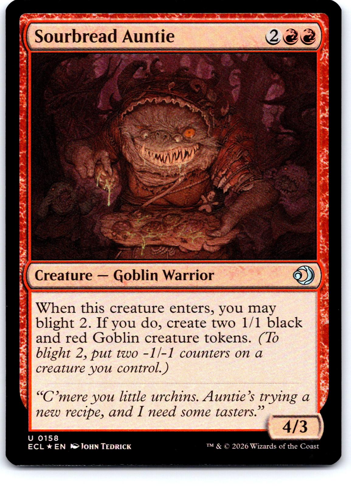 Sourbread Auntie 158 Uncommon Lorwyn Eclipsed Magic: The Gathering Foil NM