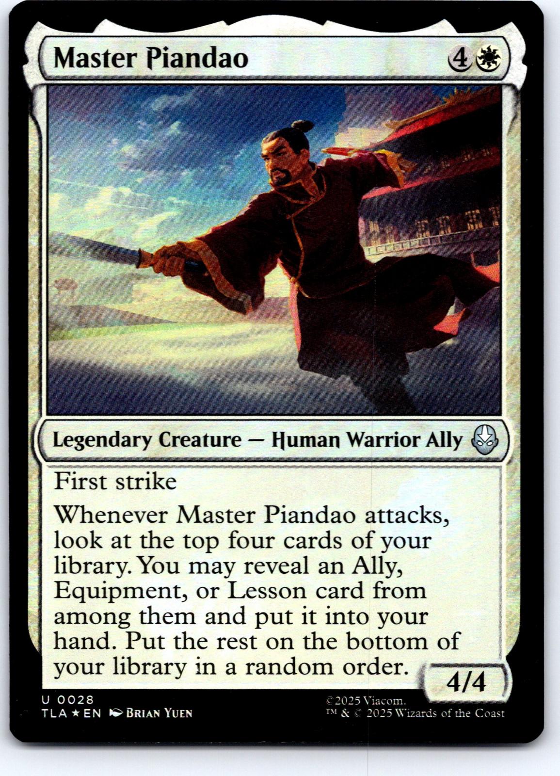 Master Piandao 28 Avatar: The Last Airbender Magic: The Gathering Foil NM