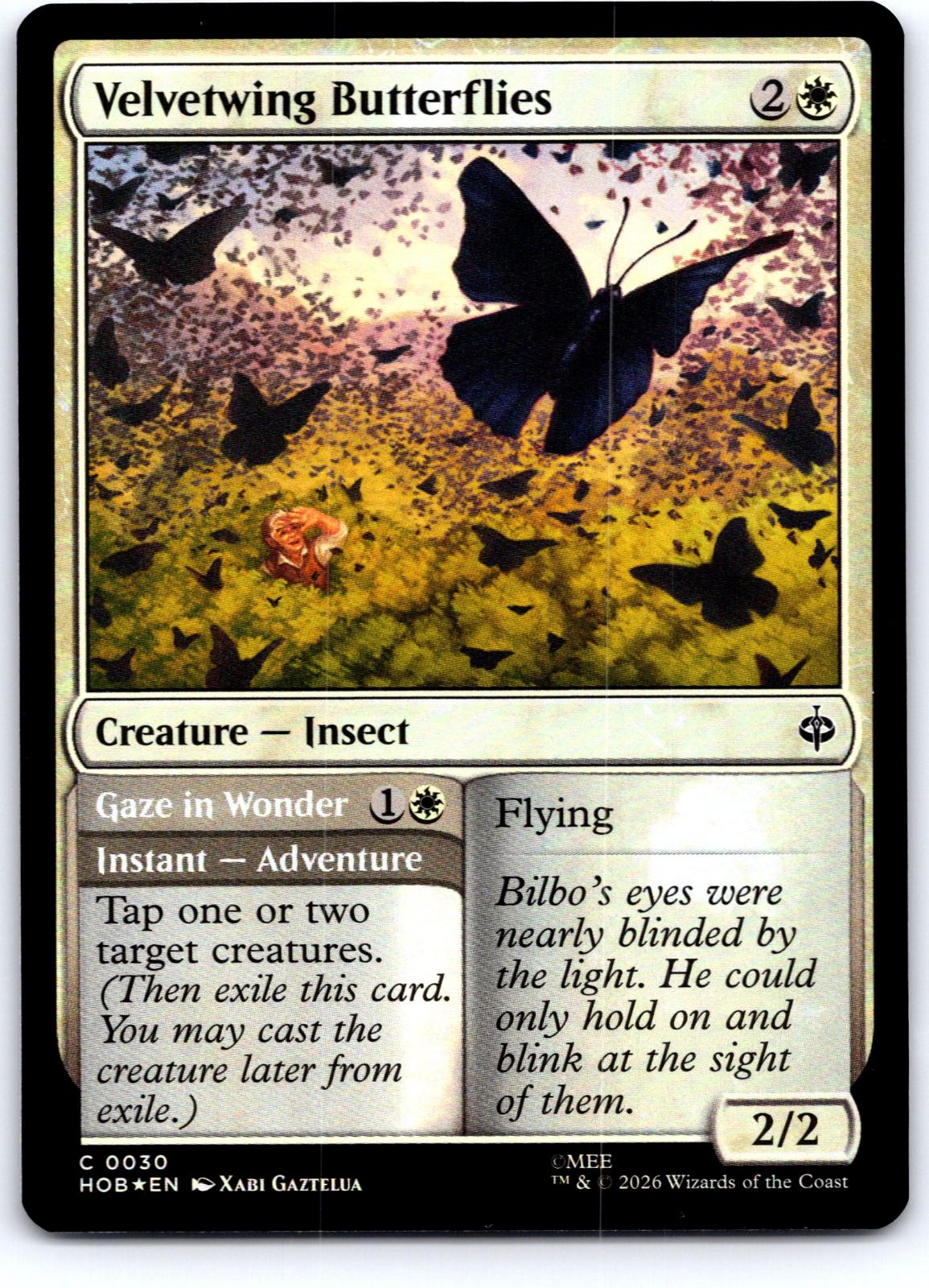 Velvetwing Butterflies 30 Common The Hobbit Magic: The Gathering Foil Near Mint