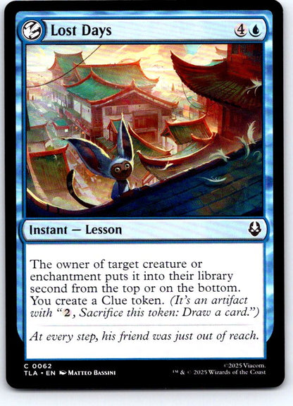 Lost Days 62 Common Avatar: The Last Airbender Magic: The Gathering Near Mint