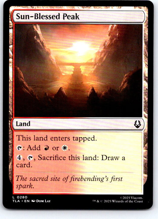 Sun-Blessed Peak 280 Land Avatar: The Last Airbender Magic: The Gathering NM