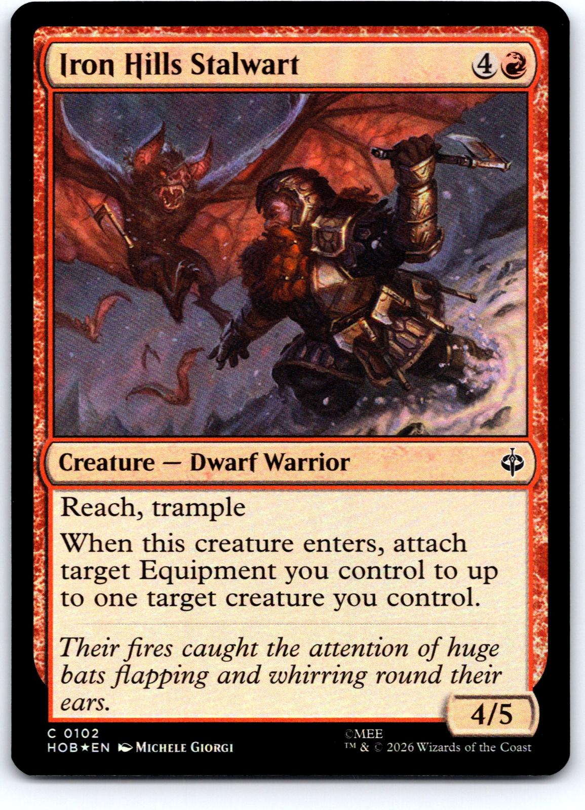 Iron Hills Stalwart 102 Common The Hobbit Magic: The Gathering Foil Near Mint