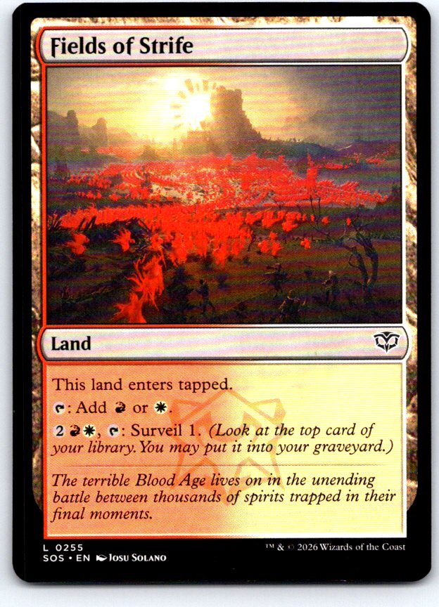 Fields of Strife 255 Land Secrets of Strixhaven Magic: The Gathering Near Mint