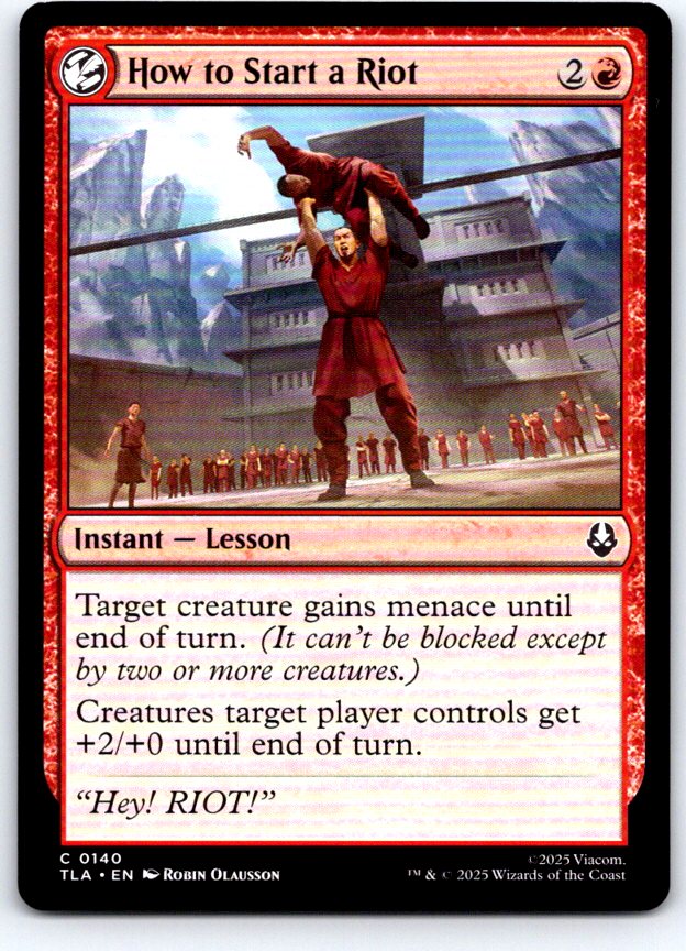 How to Start a Riot 140 Avatar: The Last Airbender Magic: The Gathering NM