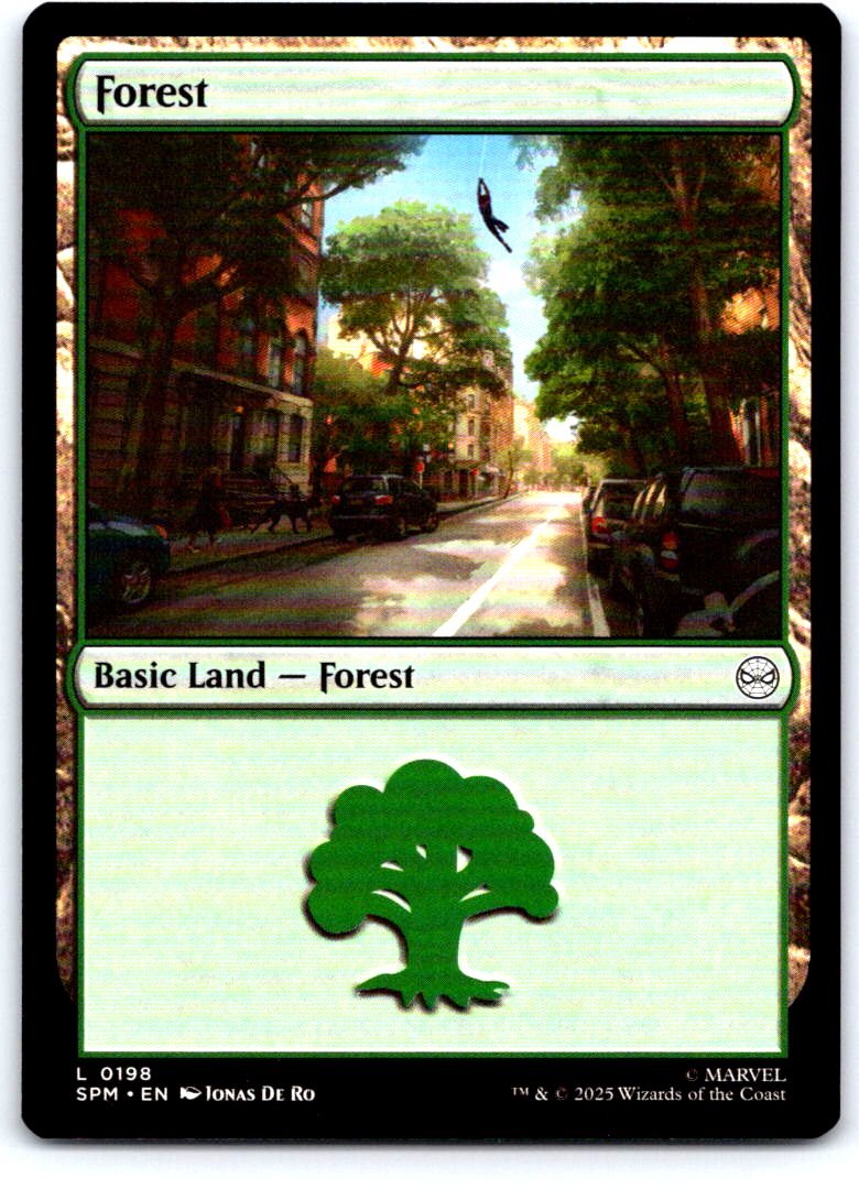 Forest (0198) 198 Land Marvel's Spider-Man Magic: The Gathering Near Mint