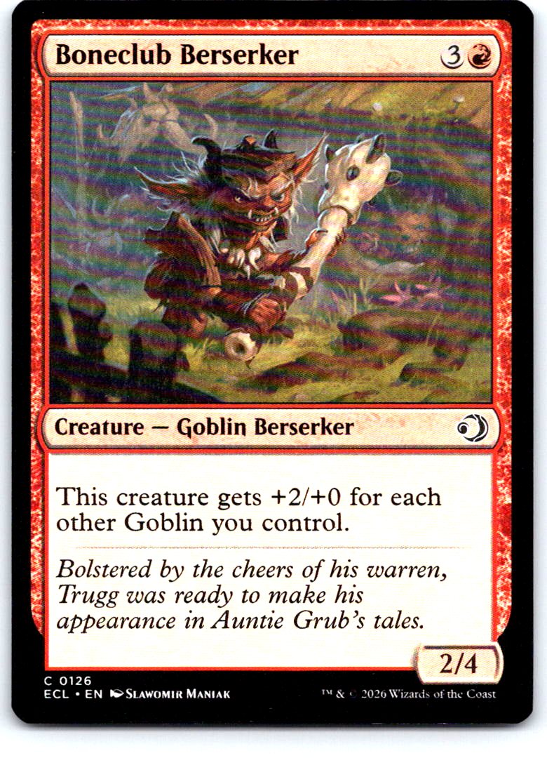 Boneclub Berserker 126 Common Lorwyn Eclipsed Magic: The Gathering Near Mint