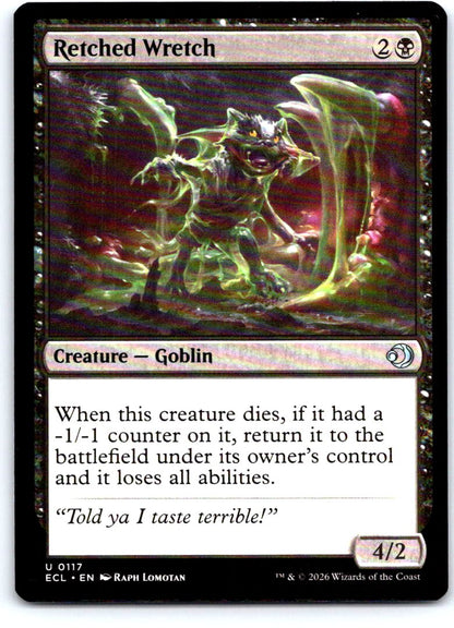 Retched Wretch 117 Uncommon Lorwyn Eclipsed Magic: The Gathering Near Mint