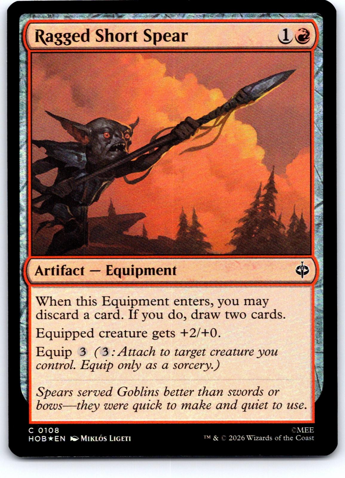 Ragged Short Spear 108 Common The Hobbit Magic: The Gathering Foil Near Mint
