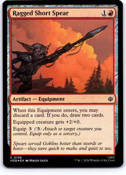 Ragged Short Spear 108 Common The Hobbit Magic: The Gathering Foil Near Mint