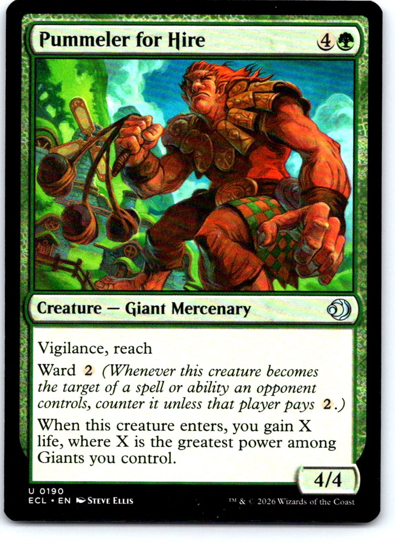 Pummeler for Hire 190 Uncommon Lorwyn Eclipsed Magic: The Gathering Near Mint