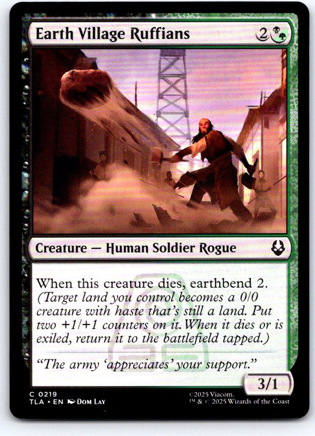 Earth Village Ruffians 219 Avatar: The Last Airbender Magic: The Gathering NM