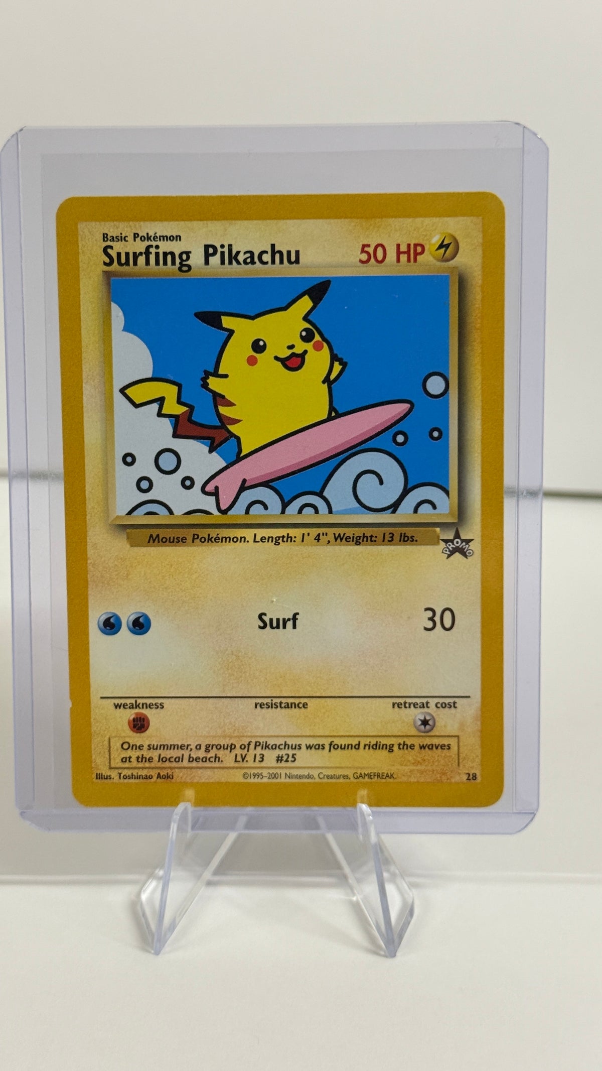 Surfing Pikachu - 2001 WoTC Black Star Promo - Near Mint
