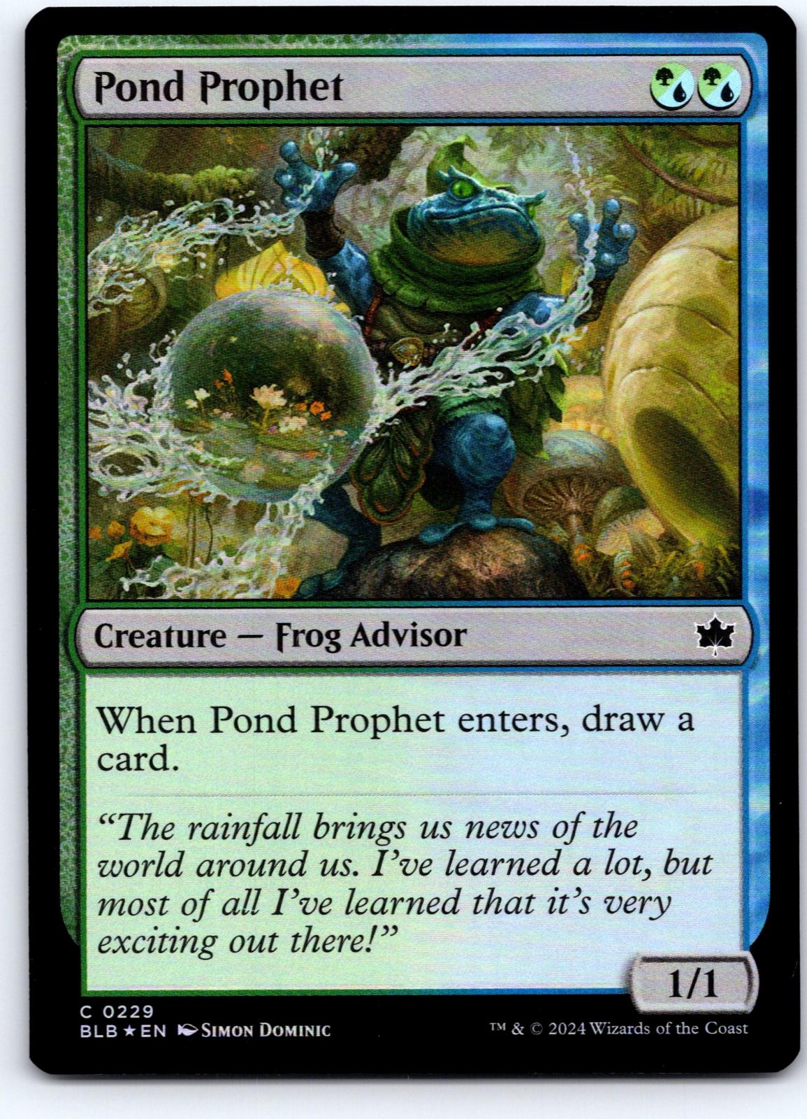 Pond Prophet 229 Common Bloomburrow Magic: The Gathering Foil Near Mint