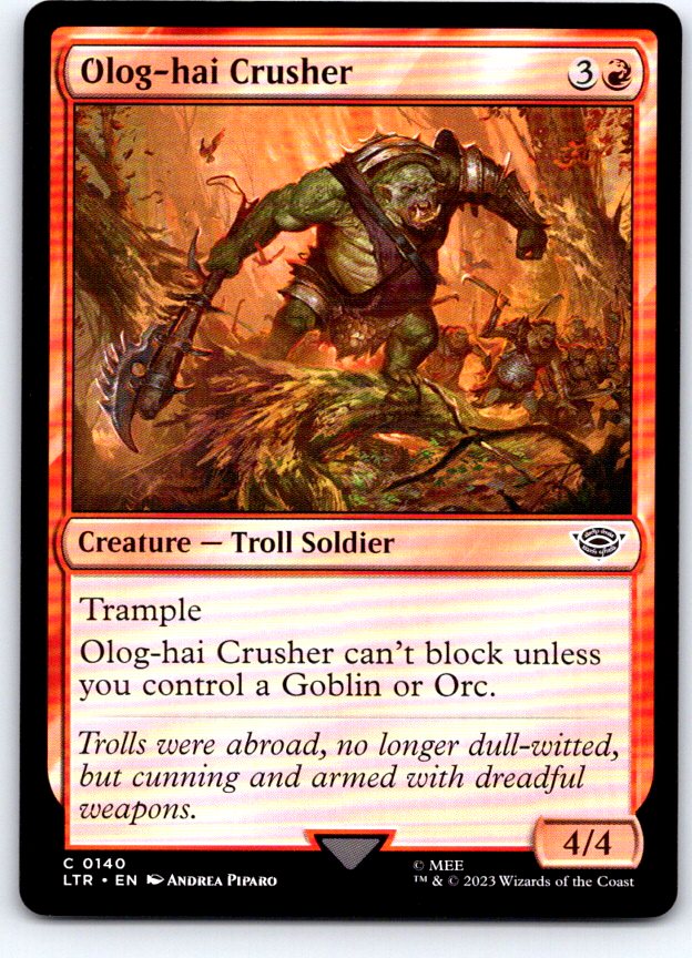 Olog-Hai Crusher 140 Universes Beyond: LOTR Magic: The Gathering NM