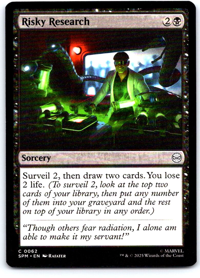 Risky Research 62 Common Marvel's Spider-Man Magic: The Gathering Near Mint