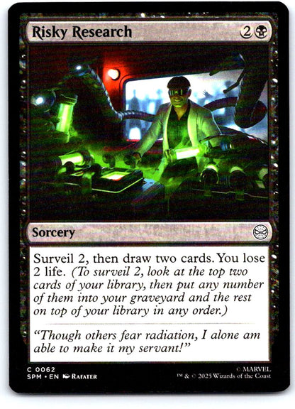 Risky Research 62 Common Marvel's Spider-Man Magic: The Gathering Near Mint