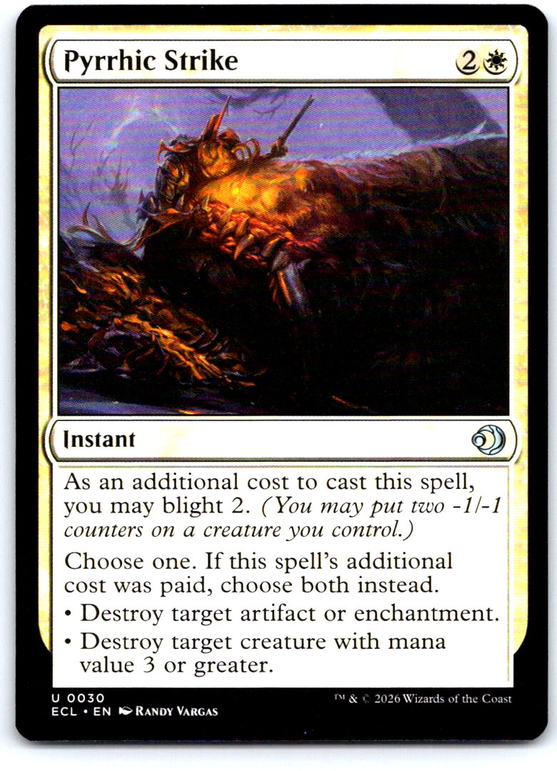 Pyrrhic Strike 30 Uncommon Lorwyn Eclipsed Magic: The Gathering Near Mint